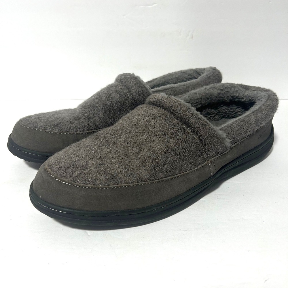 Craftsman Jake Slippers Mens 13 Grey Faux Fur Lined Slip On Shoes